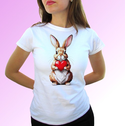 Shirt rabbit heart top - t-shirt,