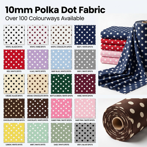 Tessuto crepe jersey pois 10mm - crepe,